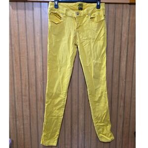 Tripp NYC Yellow Skinny Jeans Yellow Skull Details Punk Rock Emo Goth Style Sz 7